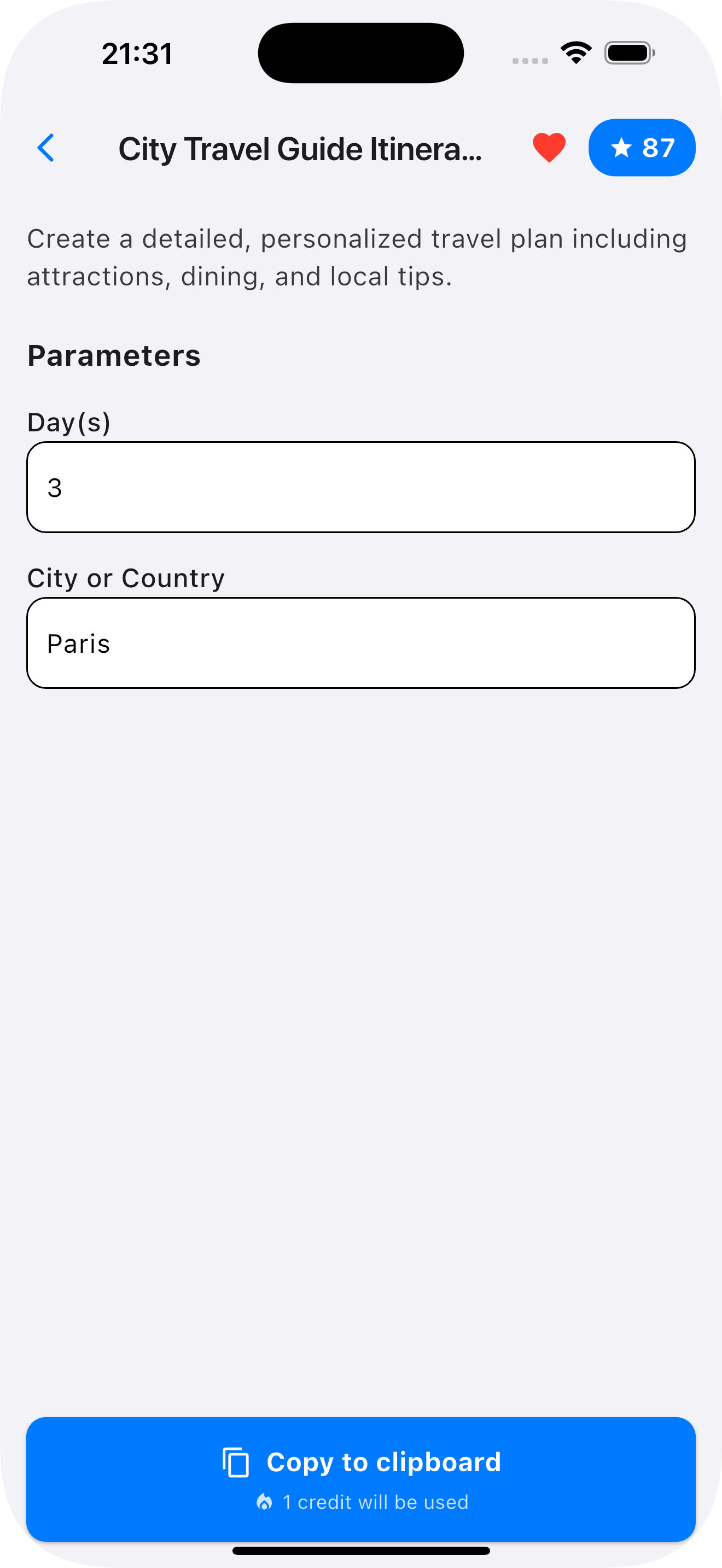 AI Prompt Library App Screen